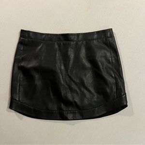 BCBG Black Leather Mini Skirt Size M